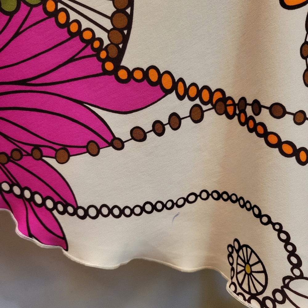 Trina Turk Floral Fit and Flare Silk Y2K Skirt SZ 8 - Picture 9 of 12
